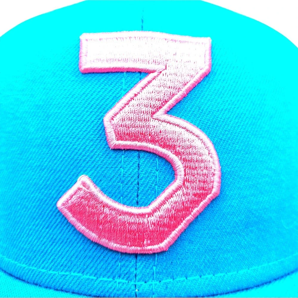 New Era Chance the Rapper 3 Snapback Hat Neon Blue Pink Adjustable Cap Mens OSFM